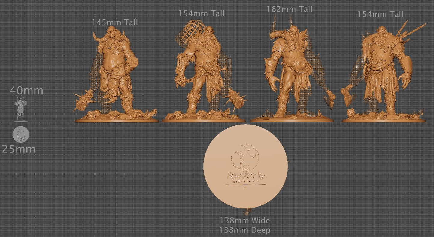 Giant Stone Breakers, Pack 1, Lord of the Print | Dungeons and Dragons | Pathfinder | Table Top RPG | 3D Printed Model