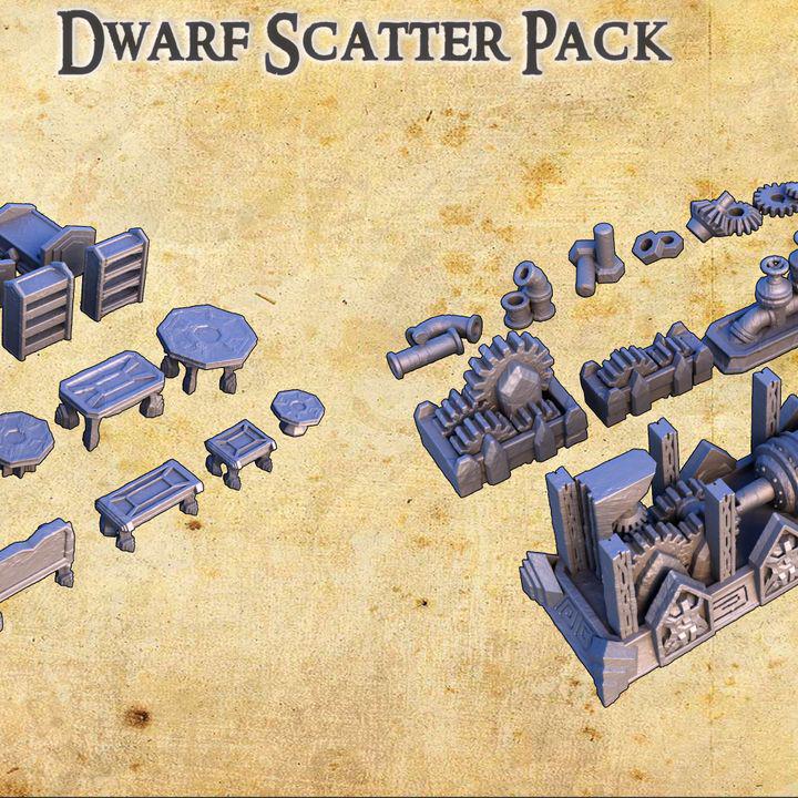 Dwarven Scatter Pack, Miniature Land | Dungeons and Dragons | Pathfinder | Table Top RPG | 3D Printed Model