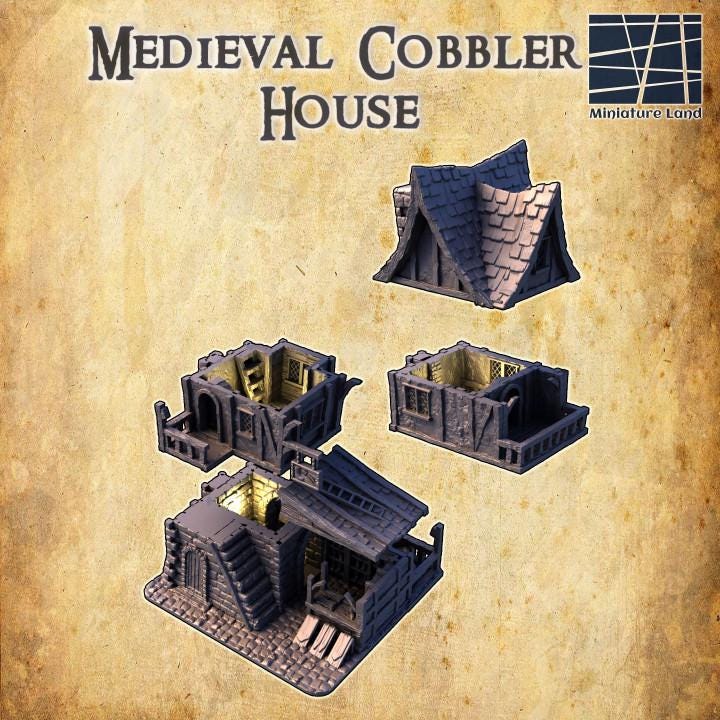Cobblers House, Miniature Land | Dungeons and Dragons | Pathfinder | Table Top RPG | 3D Printed Model