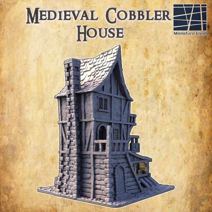 Cobblers House, Miniature Land | Dungeons and Dragons | Pathfinder | Table Top RPG | 3D Printed Model
