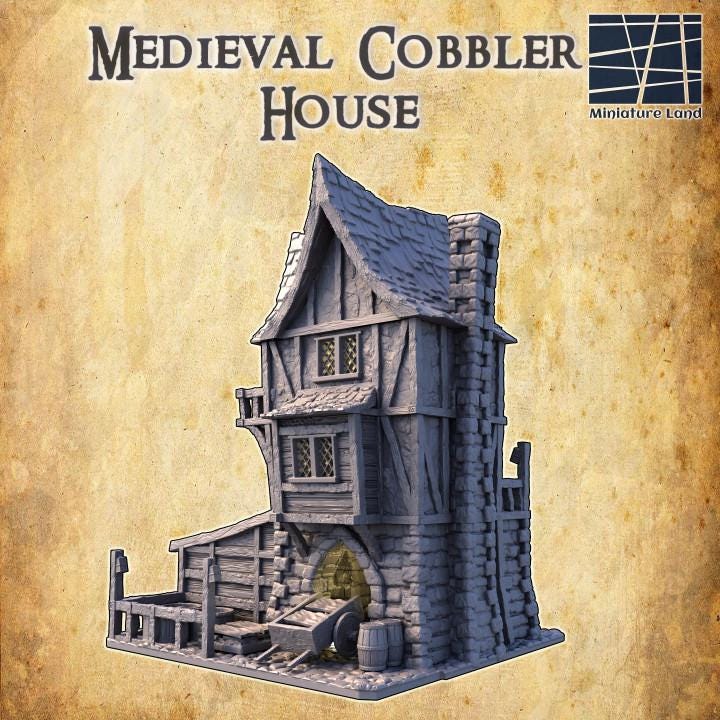 Cobblers House, Miniature Land | Dungeons and Dragons | Pathfinder | Table Top RPG | 3D Printed Model
