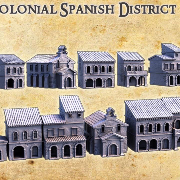 Colonial Spanish District, Miniature Land | Dungeons and Dragons | Pathfinder | Table Top RPG | 3D Printed Model