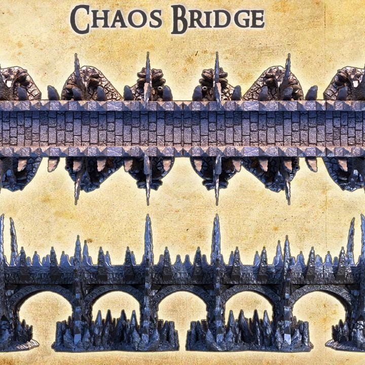 Chaos Bridge, Miniature Land | Dungeons and Dragons | Pathfinder | Table Top RPG | 3D Printed Model