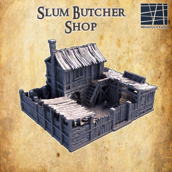 Slum District Butcher, Miniature Land | Dungeons and Dragons | Pathfinder | Table Top RPG | 3D Printed Model