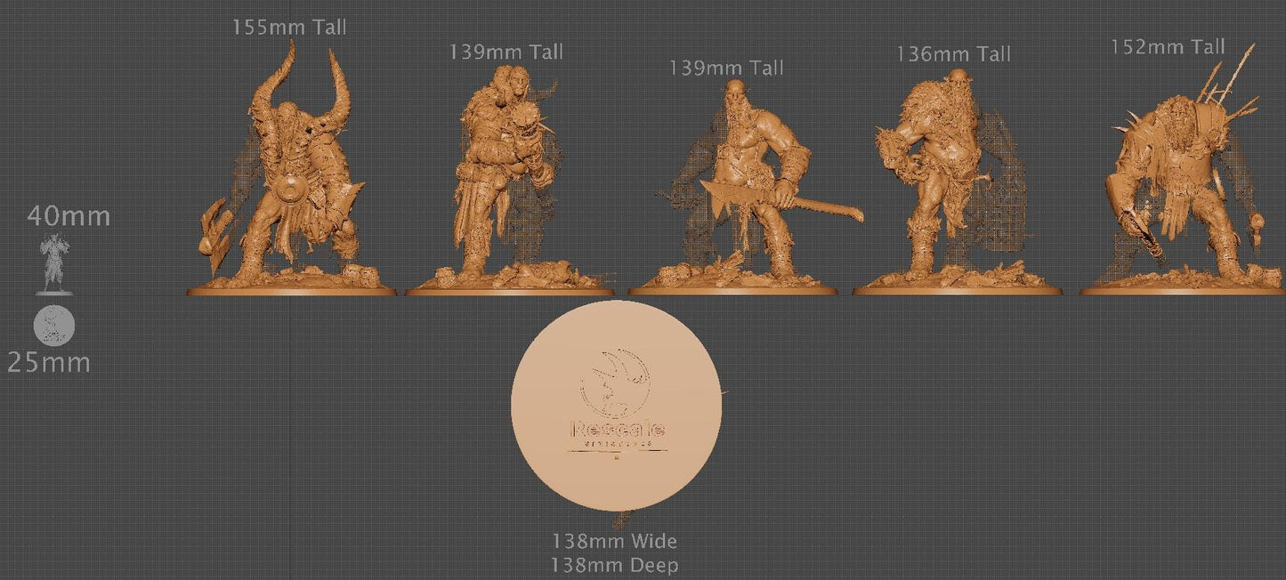Giant Stone Breakers, Pack 2, Lord of the Print | Dungeons and Dragons | Pathfinder | Table Top RPG | 3D Printed Model