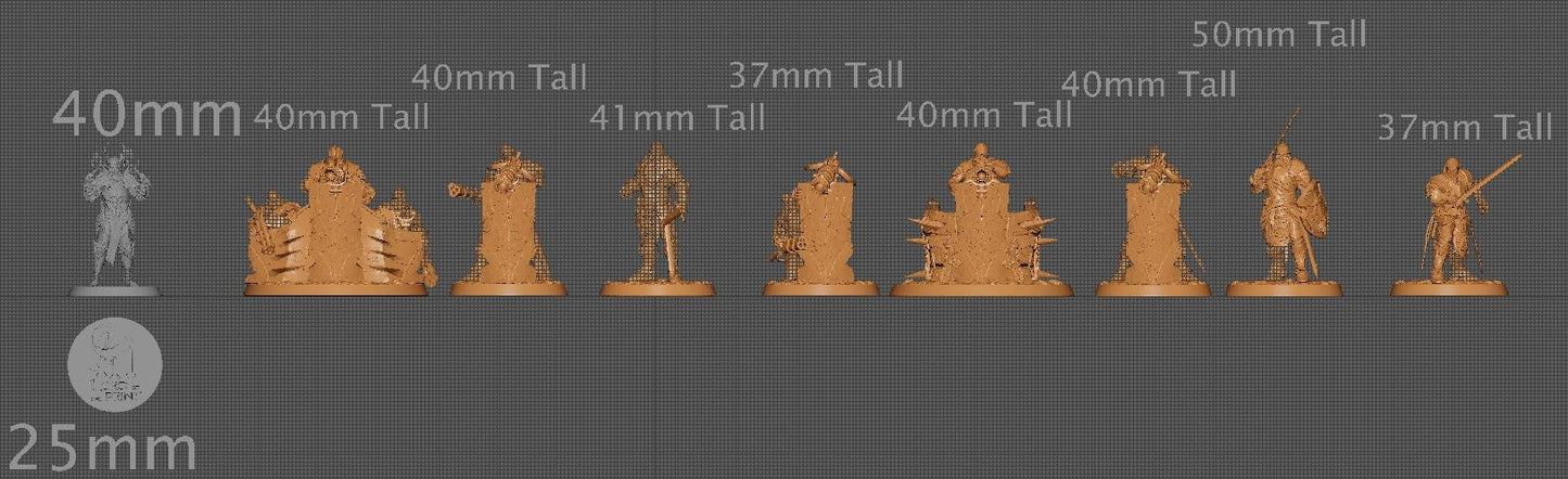 Knights of Valor, Pack 2, Unchained, Lord of the Print | Dungeons and Dragons | Pathfinder | Table Top RPG | 3D Printed Model