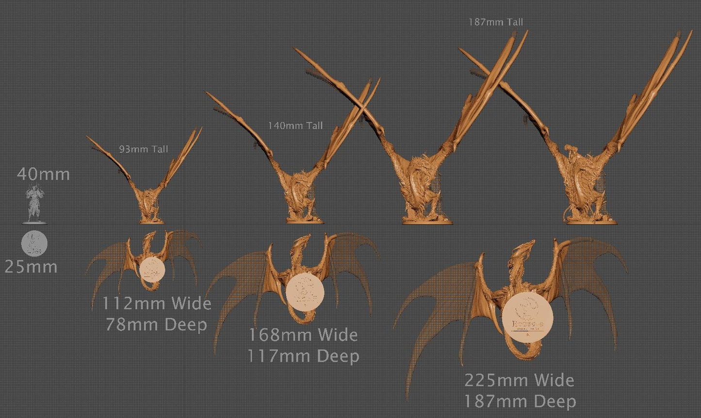 Thorn Dragon, Rescale Miniatures | Dungeons and Dragons | Pathfinder | Table Top RPG | 3D Printed Model