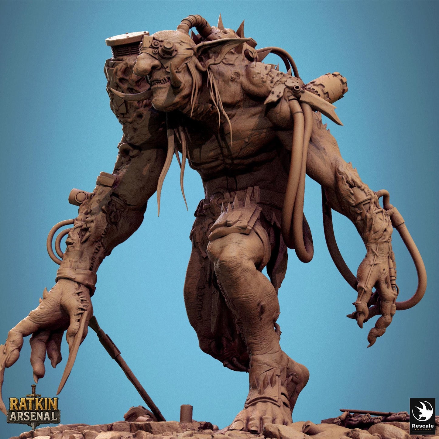 Blight Troll, Rescale Miniatures | Dungeons and Dragons | Pathfinder | Table Top RPG | 3D Printed Model