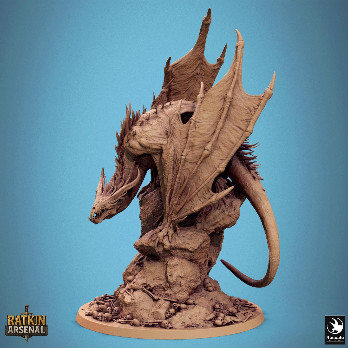 Blind Crypt Wyrm, Rescale Miniatures | Dungeons and Dragons | Pathfinder | Table Top RPG | 3D Printed Model