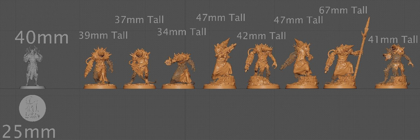 Ratfolk of the Mutilated Mask, Rescale Miniatures | Dungeons and Dragons | Pathfinder | Table Top RPG | 3D Printed Model