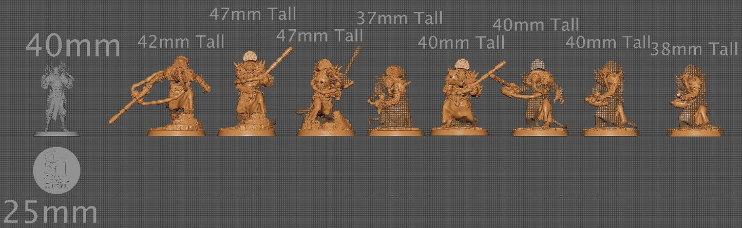 Ratfolk Plasma Plague, Rescale Miniatures | Dungeons and Dragons | Pathfinder | Table Top RPG | 3D Printed Model