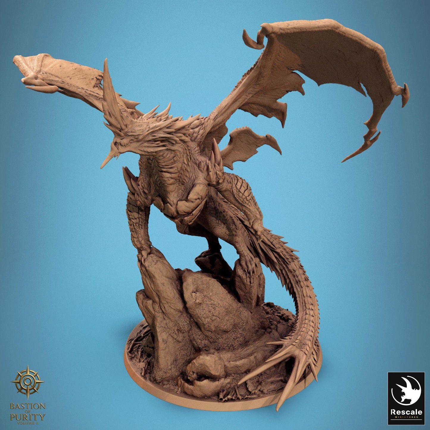 Chromatic Blue Dragon, 2025 Redesign, Rescale Miniatures | Dungeons and Dragons | Pathfinder | Table Top RPG | 3D Printed Model