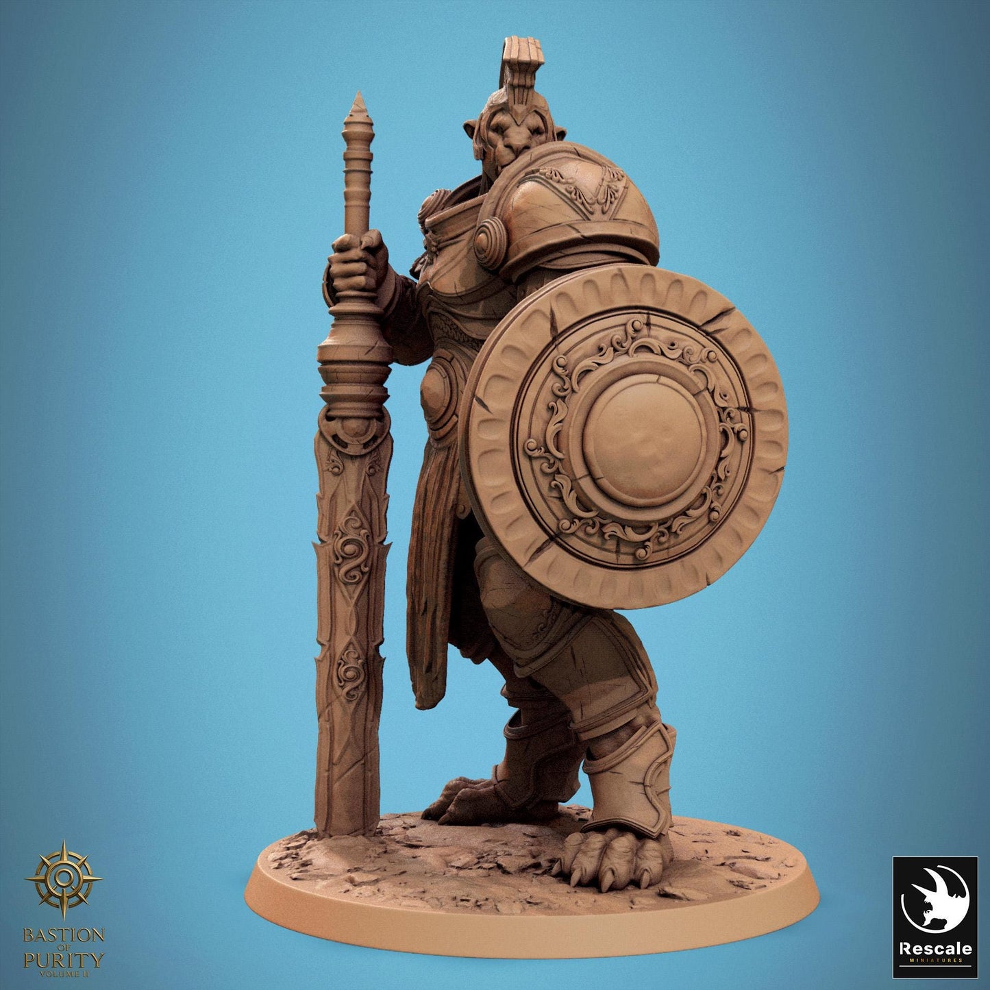Leonin Warriors, Rescale Miniatures | Dungeons and Dragons | Pathfinder | Table Top RPG | 3D Printed Model