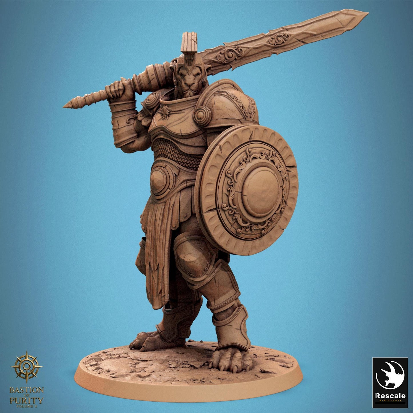 Leonin Warriors, Rescale Miniatures | Dungeons and Dragons | Pathfinder | Table Top RPG | 3D Printed Model