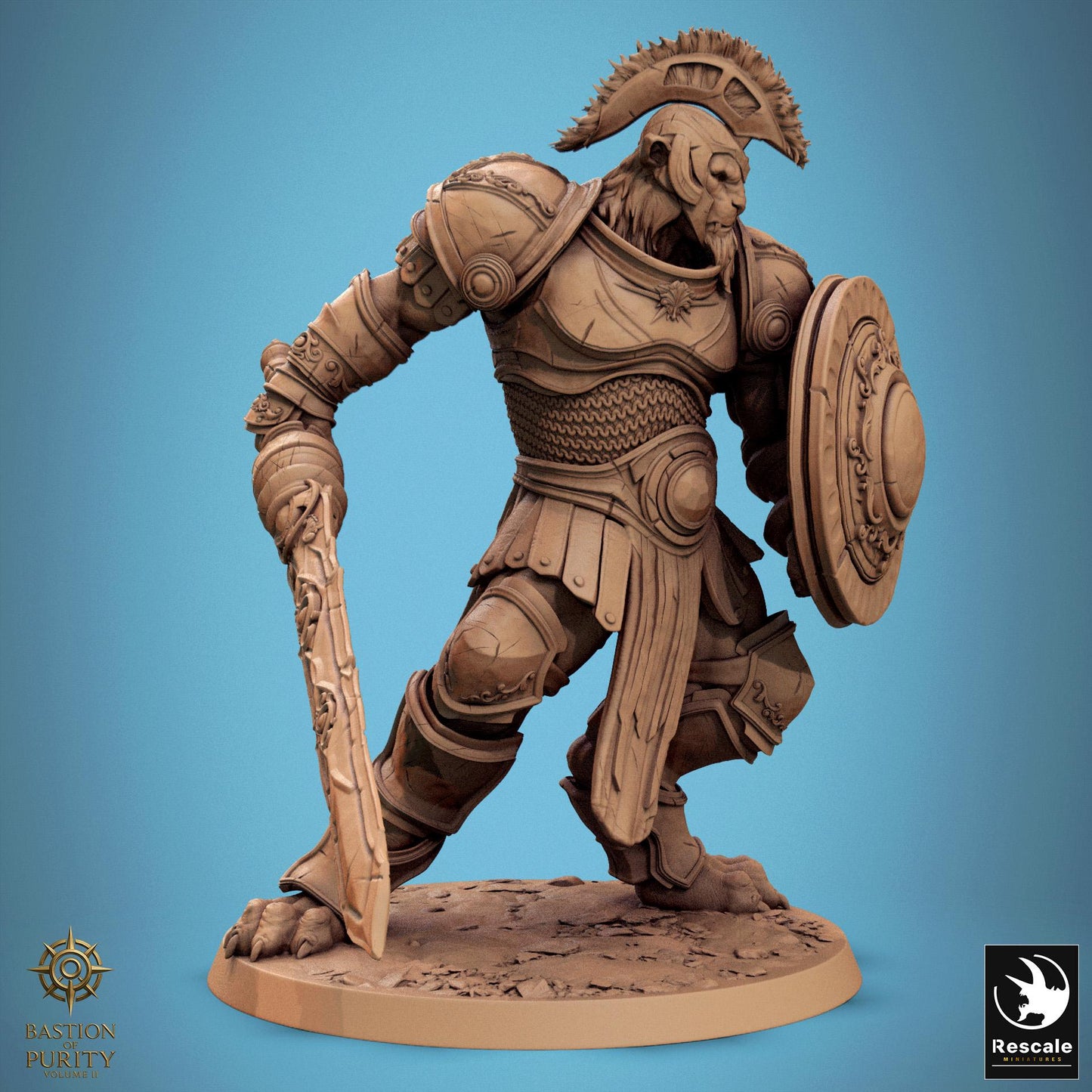 Leonin Warriors, Rescale Miniatures | Dungeons and Dragons | Pathfinder | Table Top RPG | 3D Printed Model