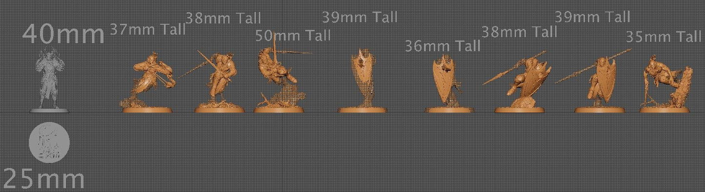 Moonlight Elves, Pack 1, Rescale Miniatures | Dungeons and Dragons | Pathfinder | Table Top RPG | 3D Printed Model