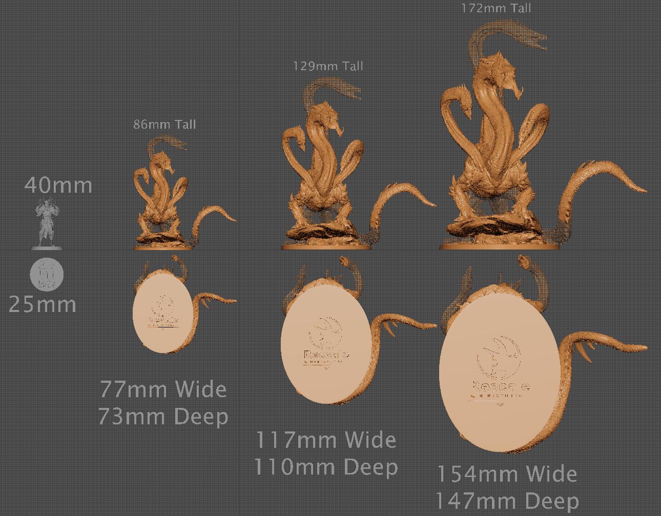 Nox Hydra, Rescale Miniatures | Dungeons and Dragons | Pathfinder | Table Top RPG | 3D Printed Model