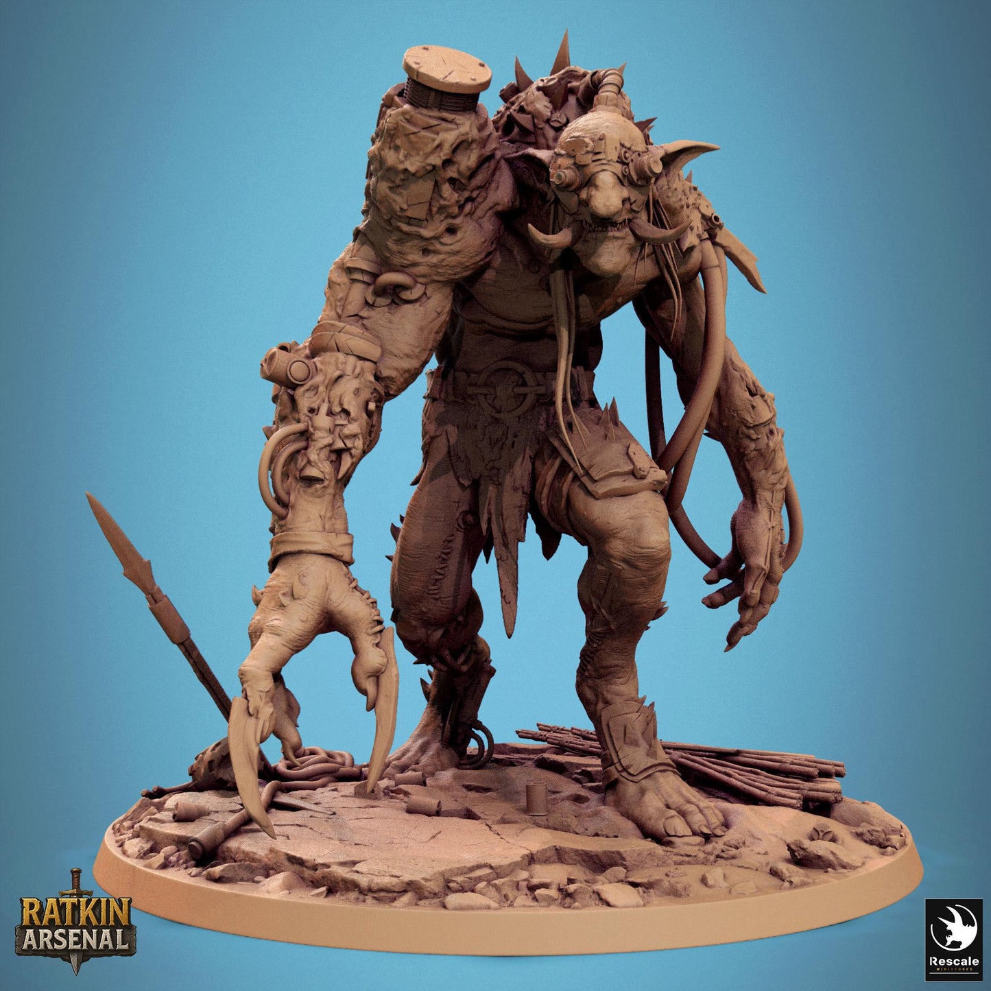 Blight Troll, Rescale Miniatures | Dungeons and Dragons | Pathfinder | Table Top RPG | 3D Printed Model