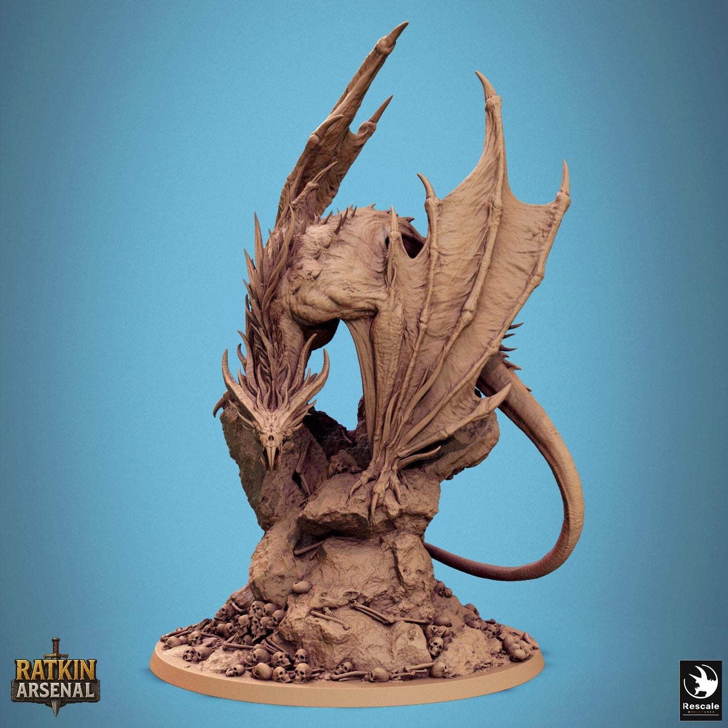 Blind Crypt Wyrm, Rescale Miniatures | Dungeons and Dragons | Pathfinder | Table Top RPG | 3D Printed Model