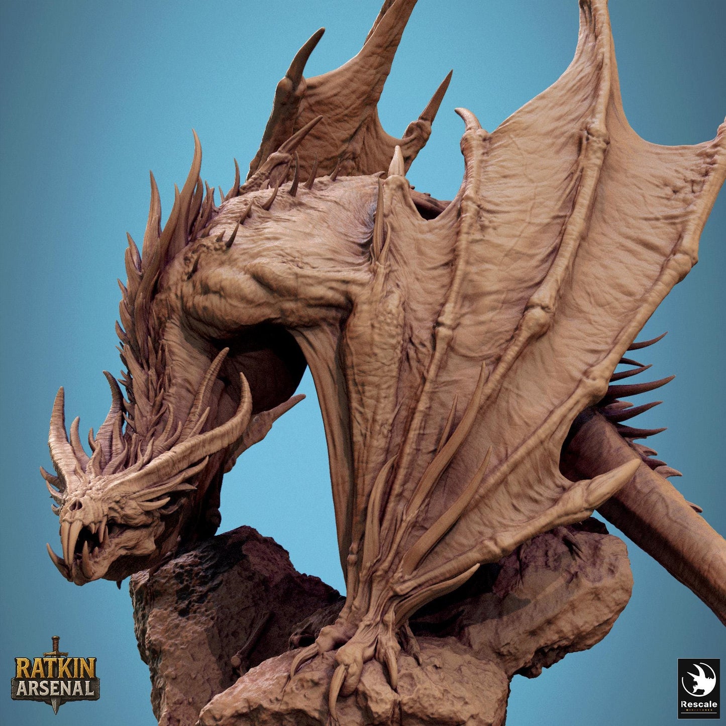 Blind Crypt Wyrm, Rescale Miniatures | Dungeons and Dragons | Pathfinder | Table Top RPG | 3D Printed Model