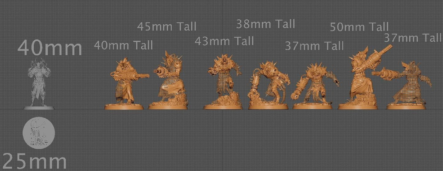 Ratfolk Gunner Elites, Rescale Miniatures | Dungeons and Dragons | Pathfinder | Table Top RPG | 3D Printed Model