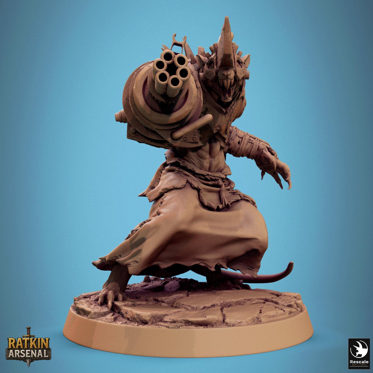 Ratfolk Gunner Elites, Rescale Miniatures | Dungeons and Dragons | Pathfinder | Table Top RPG | 3D Printed Model