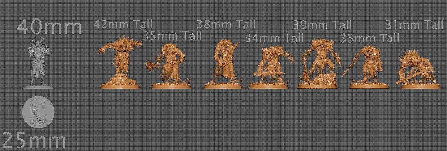 Ratfolk Soldiers, Pack 1, Rescale Miniatures | Dungeons and Dragons | Pathfinder | Table Top RPG | 3D Printed Model