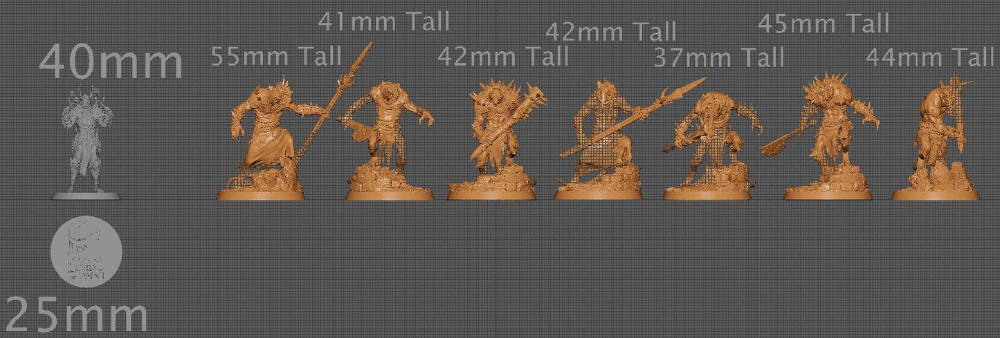 Ratfolk Soldiers, Pack 3, Rescale Miniatures | Dungeons and Dragons | Pathfinder | Table Top RPG | 3D Printed Model