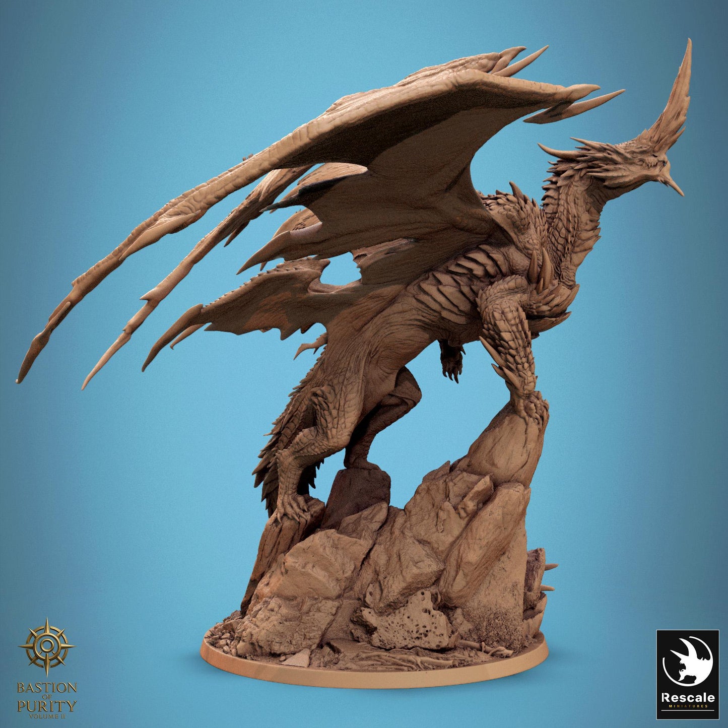 Chromatic Blue Dragon, 2025 Redesign, Rescale Miniatures | Dungeons and Dragons | Pathfinder | Table Top RPG | 3D Printed Model