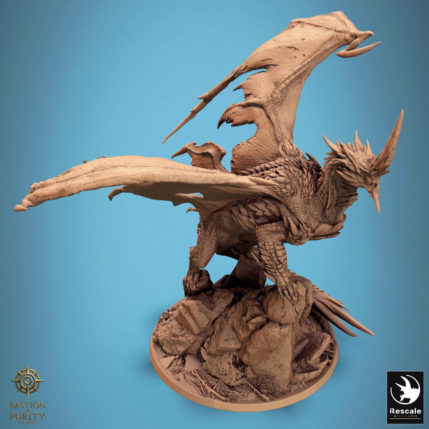 Chromatic Blue Dragon, 2025 Redesign, Rescale Miniatures | Dungeons and Dragons | Pathfinder | Table Top RPG | 3D Printed Model