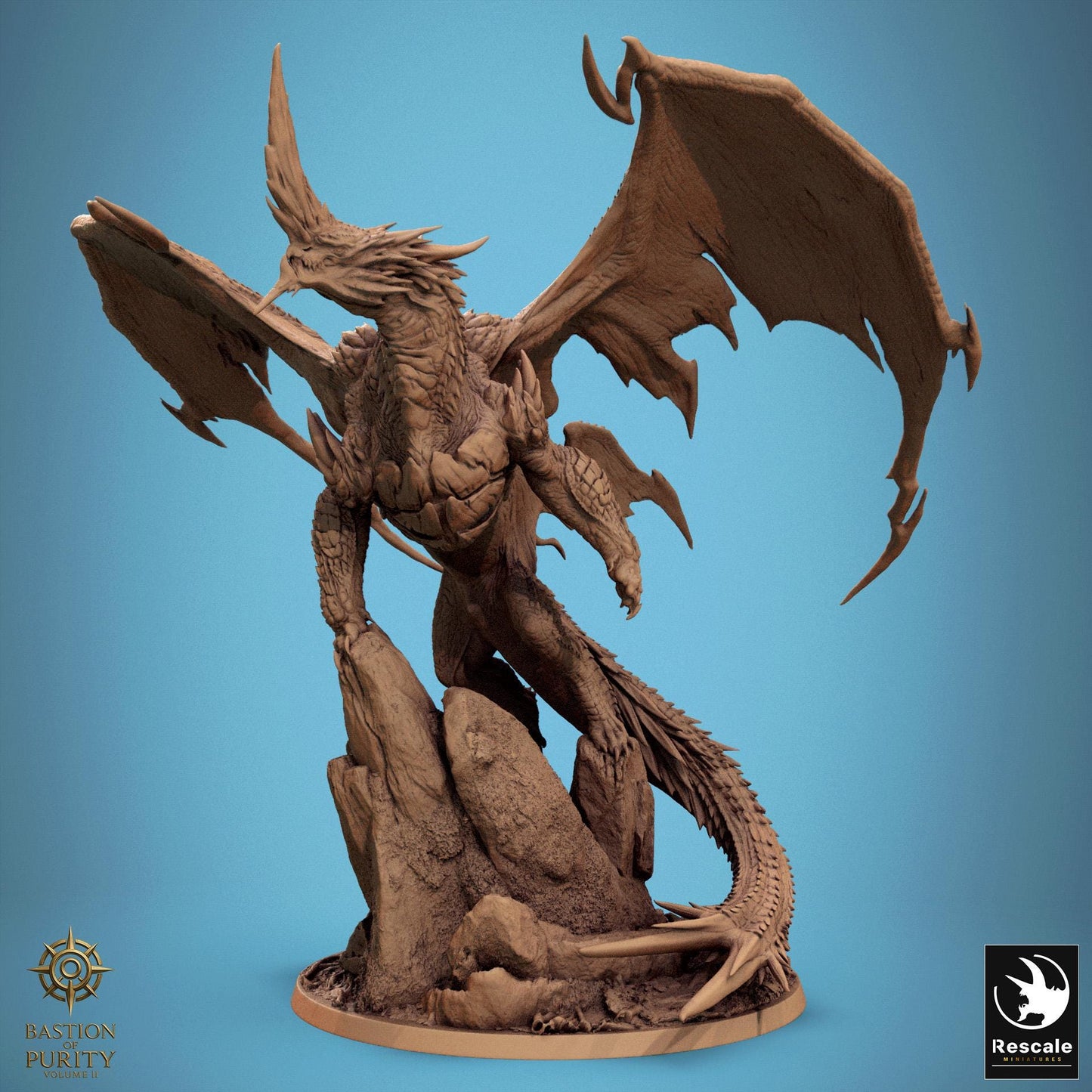 Chromatic Blue Dragon, 2025 Redesign, Rescale Miniatures | Dungeons and Dragons | Pathfinder | Table Top RPG | 3D Printed Model