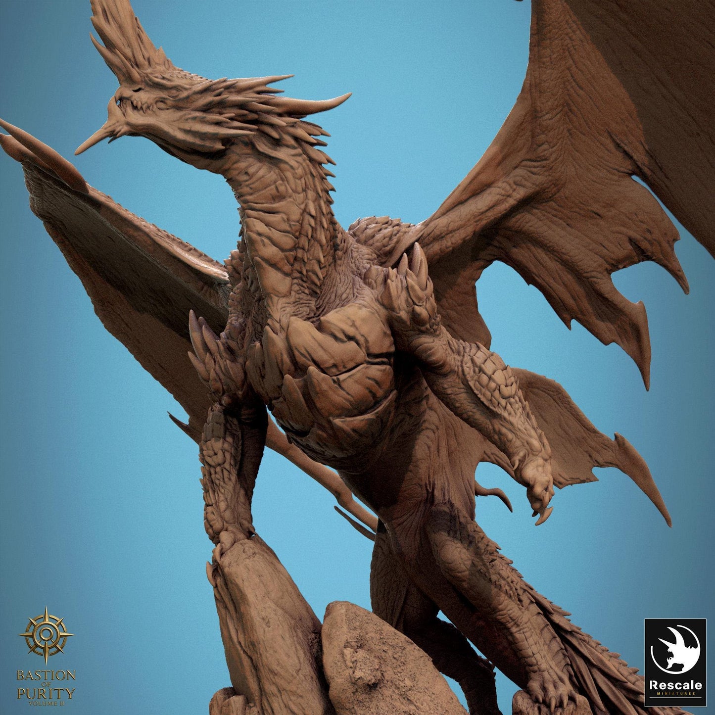 Chromatic Blue Dragon, 2025 Redesign, Rescale Miniatures | Dungeons and Dragons | Pathfinder | Table Top RPG | 3D Printed Model