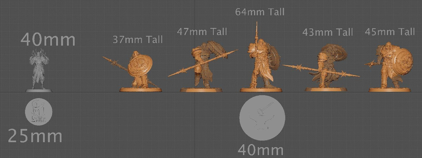 Ascended Legion Foot Soldiers, Rescale Miniatures | Dungeons and Dragons | Pathfinder | Table Top RPG | 3D Printed Model