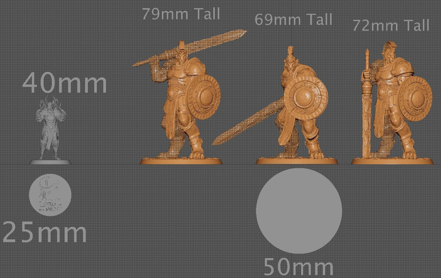 Leonin Warriors, Rescale Miniatures | Dungeons and Dragons | Pathfinder | Table Top RPG | 3D Printed Model