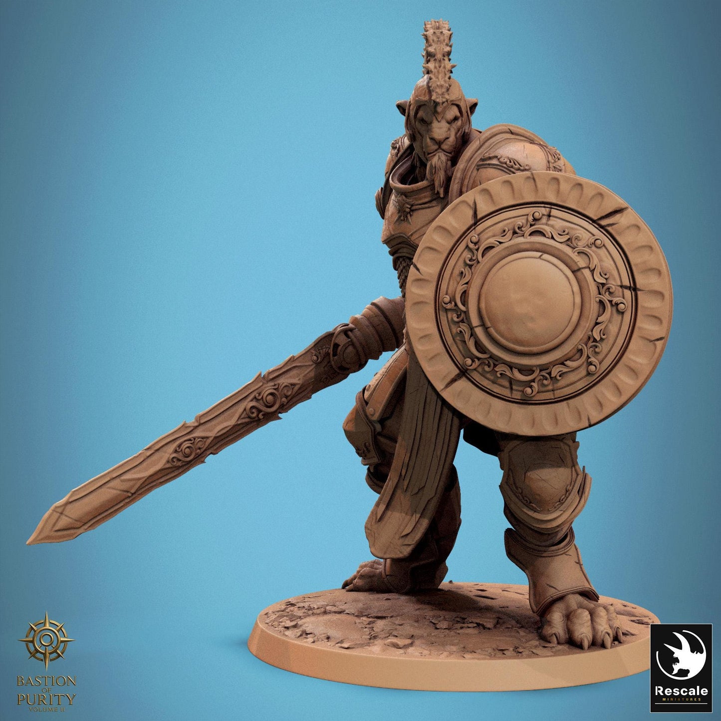 Leonin Warriors, Rescale Miniatures | Dungeons and Dragons | Pathfinder | Table Top RPG | 3D Printed Model