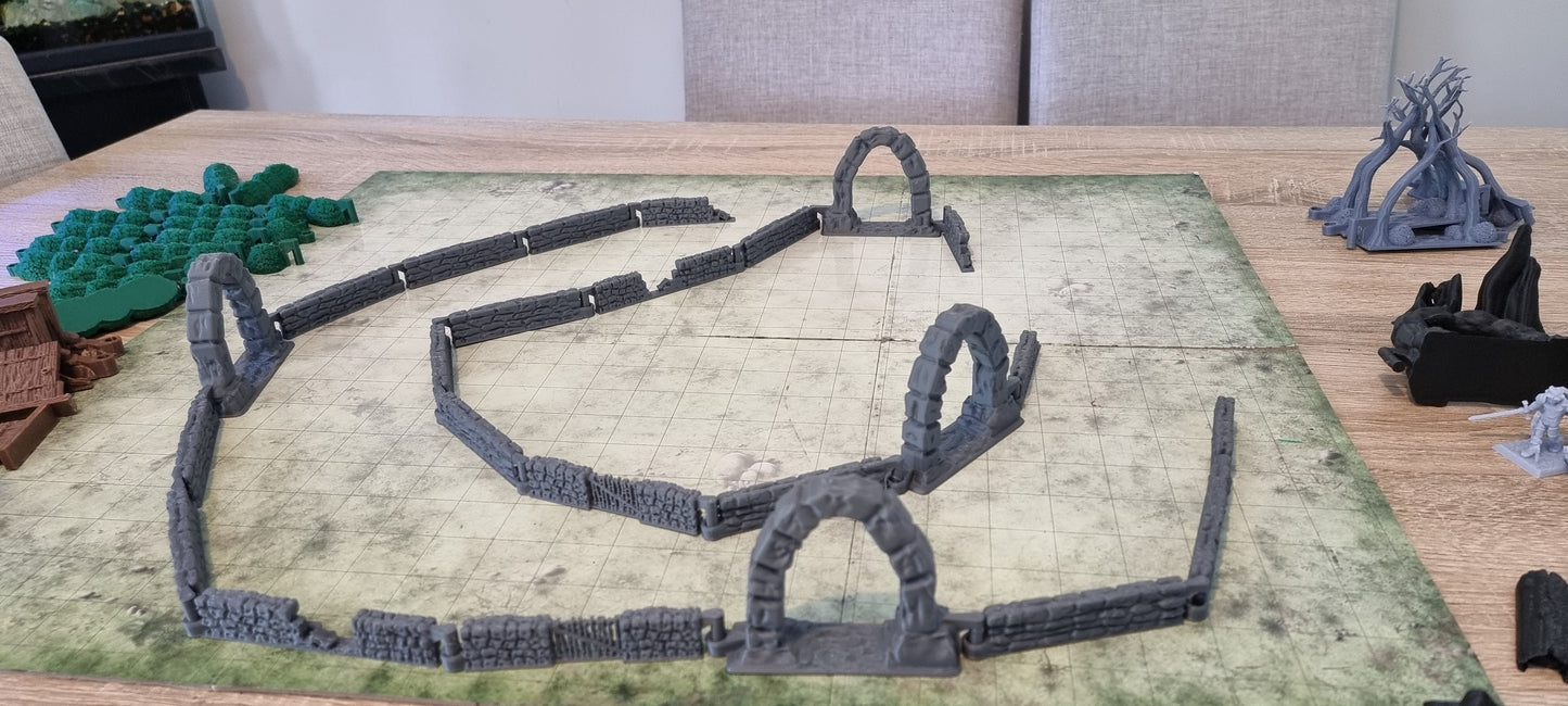 Modular Walls | Dungeons and Dragons | Pathfinder | Table Top RPG | 3D Printed Model