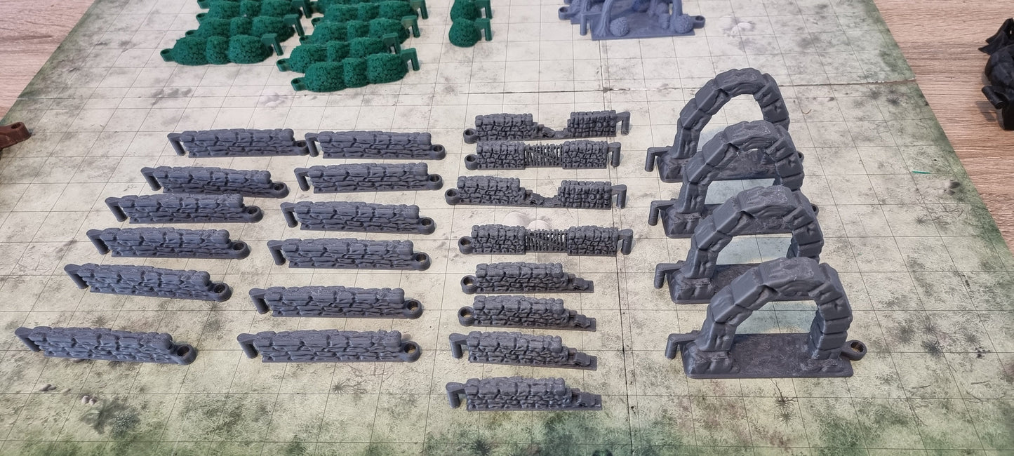 Modular Walls | Dungeons and Dragons | Pathfinder | Table Top RPG | 3D Printed Model
