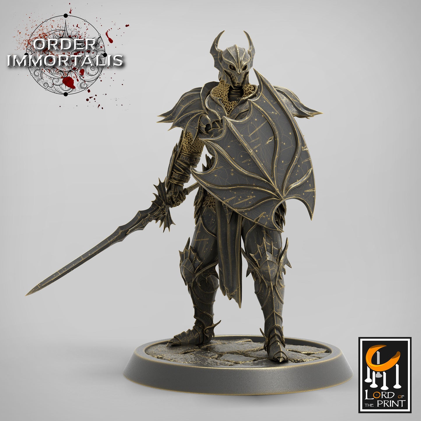 Blood knight Longsword Squadron, Order Immortalis, Lord of the Print | Dungeons and Dragons | Pathfinder | Table Top RPG | 3D Printed Model