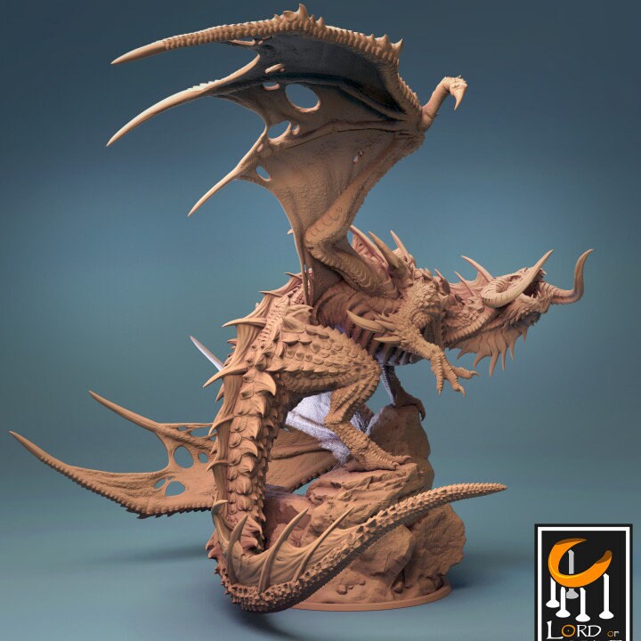 Black Dragon, Dark Dragon, Lord of the Print | Dungeons and Dragons | Pathfinder | Table Top RPG | 3D Printed Model