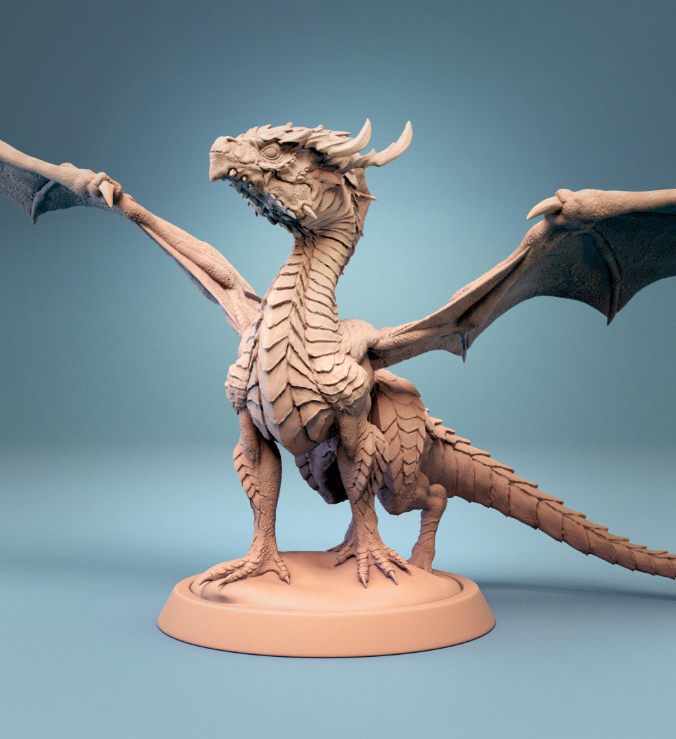 Cute Dragon, Baby Dragon, Lord of the Print | Dungeons and Dragons | Pathfinder | Table Top RPG | 3D Printed Model