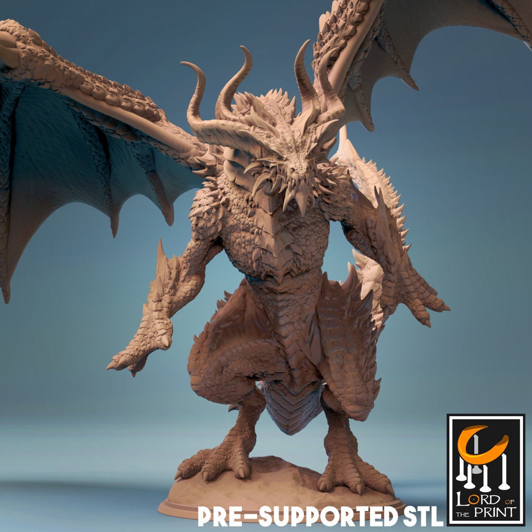 Bahamut, God Dragon, Lord of the Print | Dungeons and Dragons | Pathfinder | Table Top RPG | 3D Printed Model