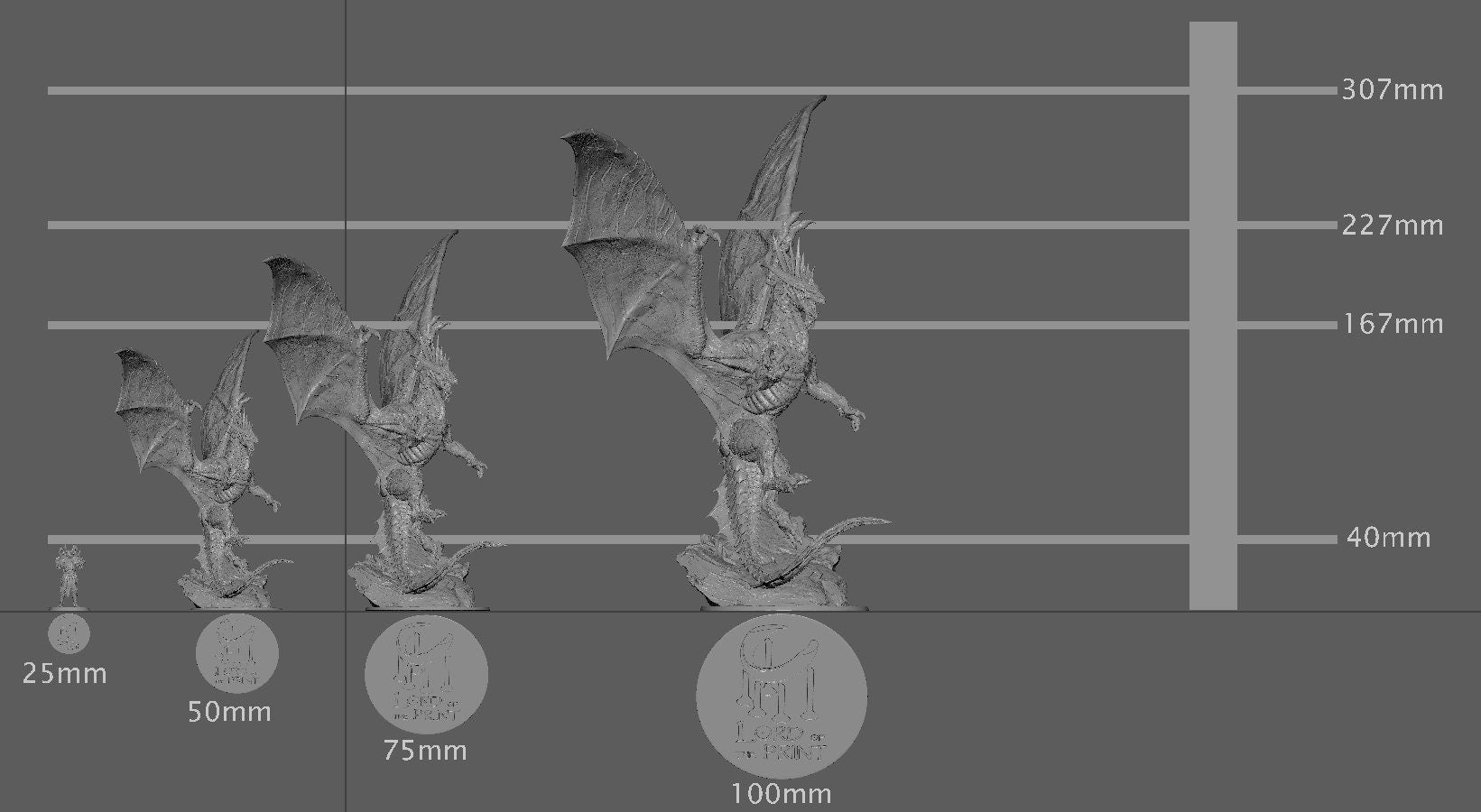 Silver Dragon, Social Dragon, Lord of the Print | Dungeons and Dragons | Pathfinder | Table Top RPG | 3D Printed Model