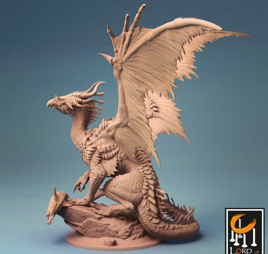 Bronze Dragon, Justice Dragon, Lord of the Print | Dungeons and Dragons | Pathfinder | Table Top RPG | 3D Printed Model