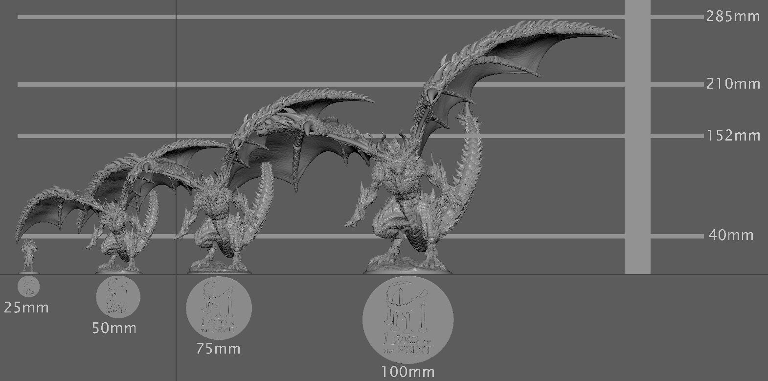 Bahamut, God Dragon, Lord of the Print | Dungeons and Dragons | Pathfinder | Table Top RPG | 3D Printed Model