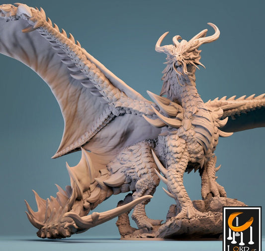 Gold Dragon, Apex Dragon, Lord of the Print | Dungeons and Dragons | Pathfinder | Table Top RPG | 3D Printed Model