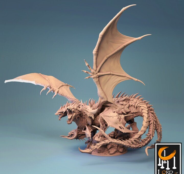 Tiamat (5 Headed Variant), God Dragon, Lord of the Print | Dungeons and Dragons | Pathfinder | Table Top RPG | 3D Printed Model