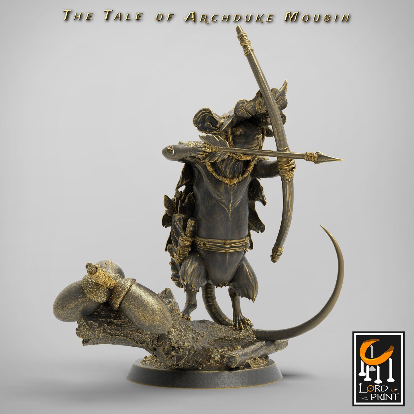 Archer Adventurer Mice! Archduke Mousin, Lord of the Print | Dungeons and Dragons | Pathfinder | Table Top RPG | 3D Printed Model