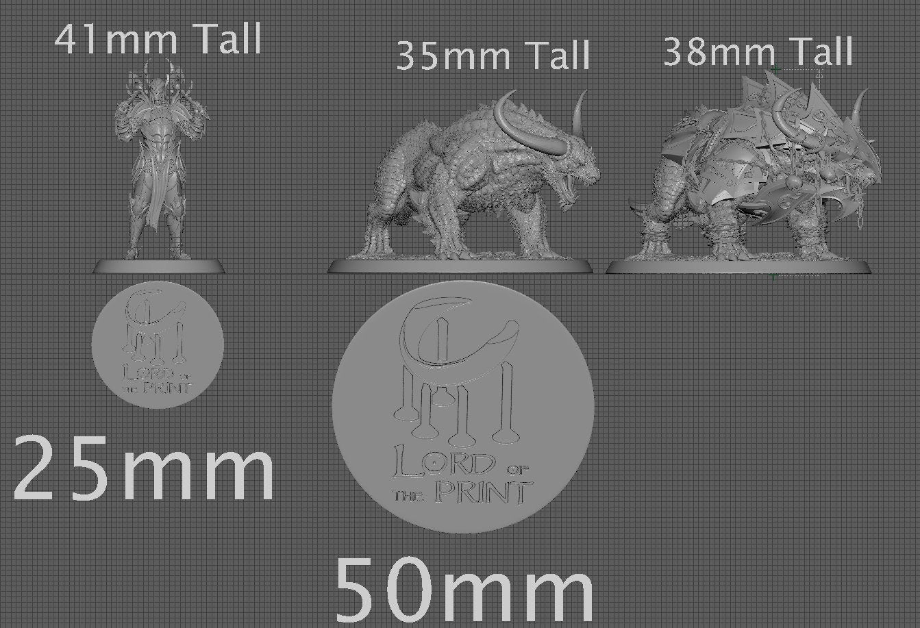 Araki Mounts, Unchained, Lord of the Print | Dungeons and Dragons | Pathfinder | Table Top RPG | 3D Printed Model