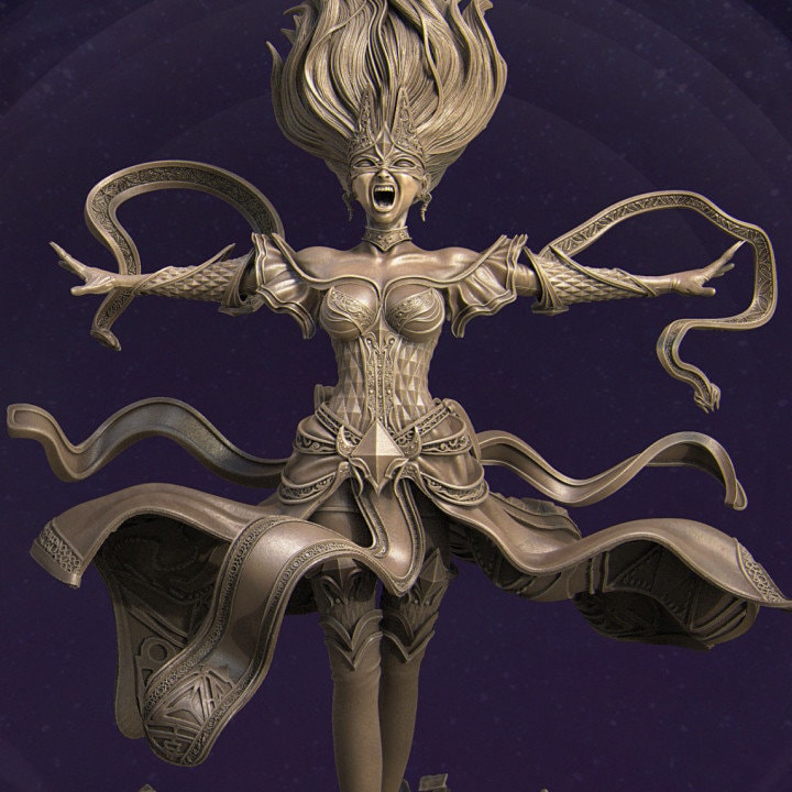 Lyndra the Archemage, Powerful NPC, Ernest Nemirovsky | Dungeons and Dragons | Pathfinder | Table Top RPG | 3D Printed Model