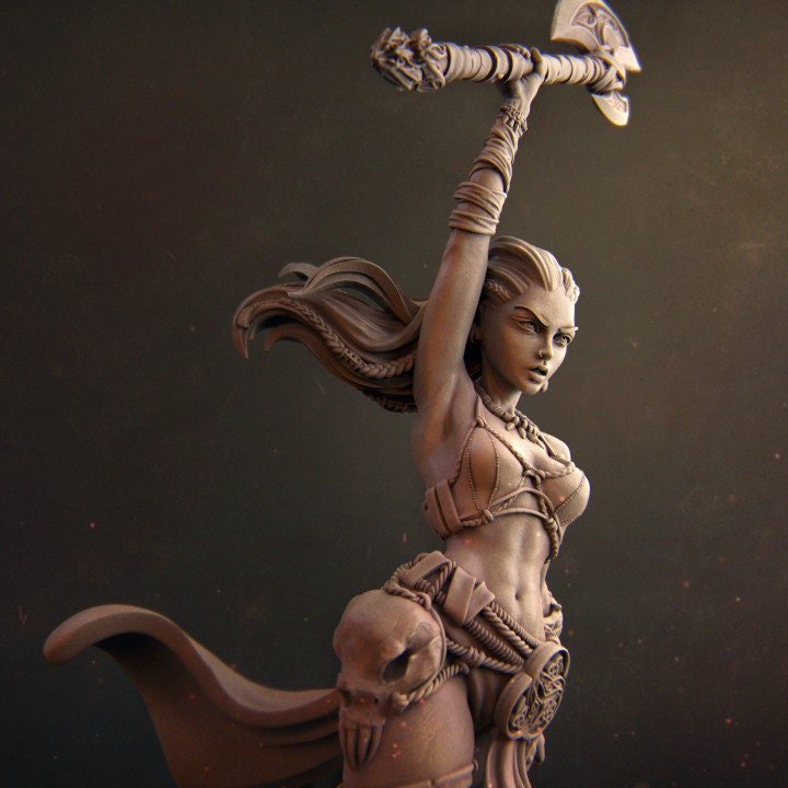 Sia the Elven Barbarian | Aussie 3D Printed Miniatures and Terrain